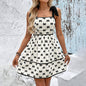Shoulder Strap Bow Decoration With Bow Print Elegant Summer Dress FitiqueFit