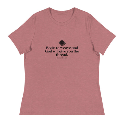 “Begin to Weave” Women’s Relaxed Fit T-Shirt – Designed by Nicole Snow
