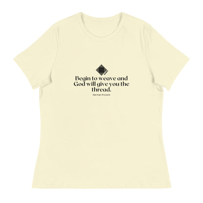 “Begin to Weave” Women’s Relaxed Fit T-Shirt – Designed by Nicole Snow
