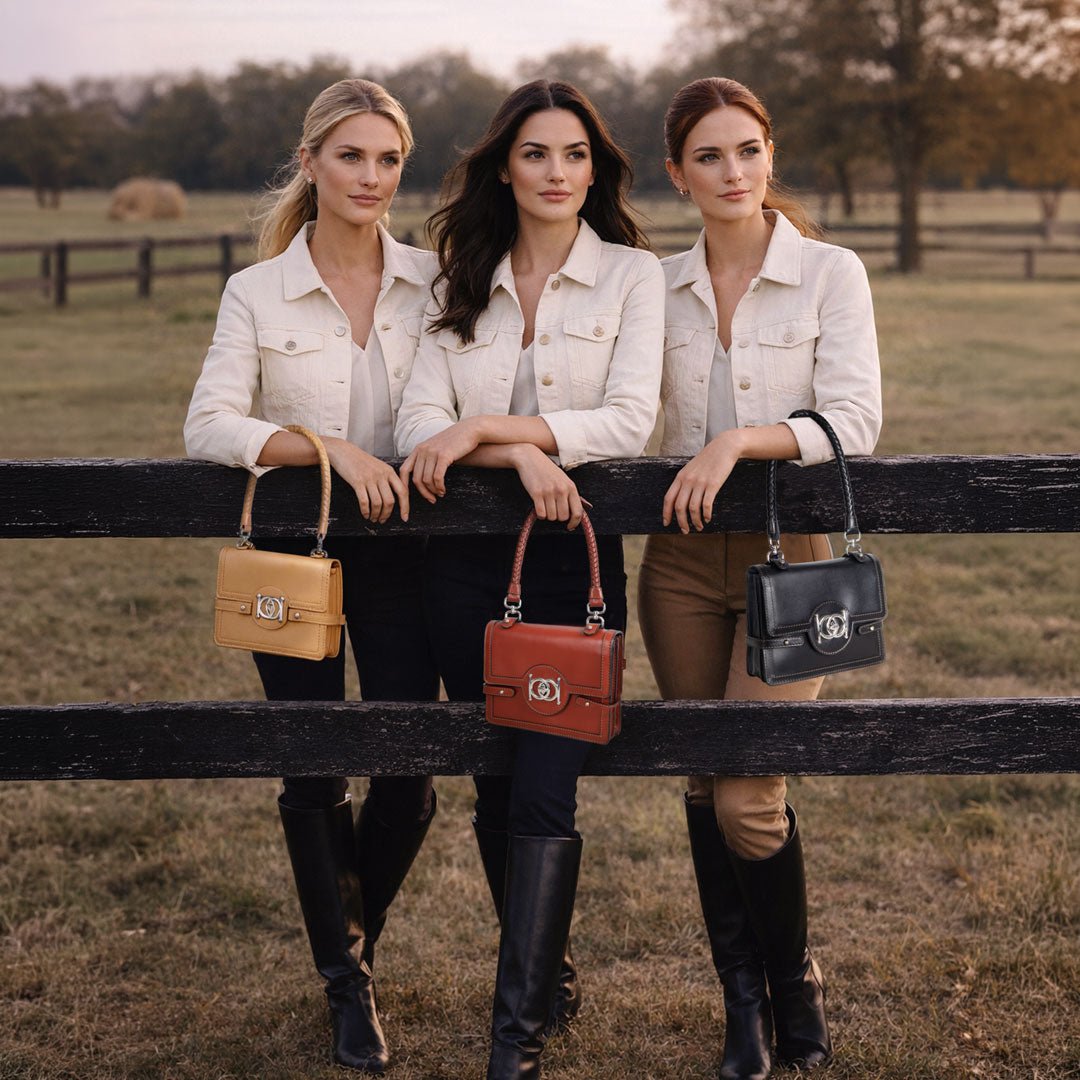 Bella -  Horse Bit Talisman Crossbody Luxury Leather Handbag in Black Urban-Equestrian