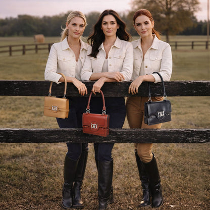 Bella -  Horse Bit Talisman Crossbody Luxury Leather Handbag in Cognac Urban-Equestrian