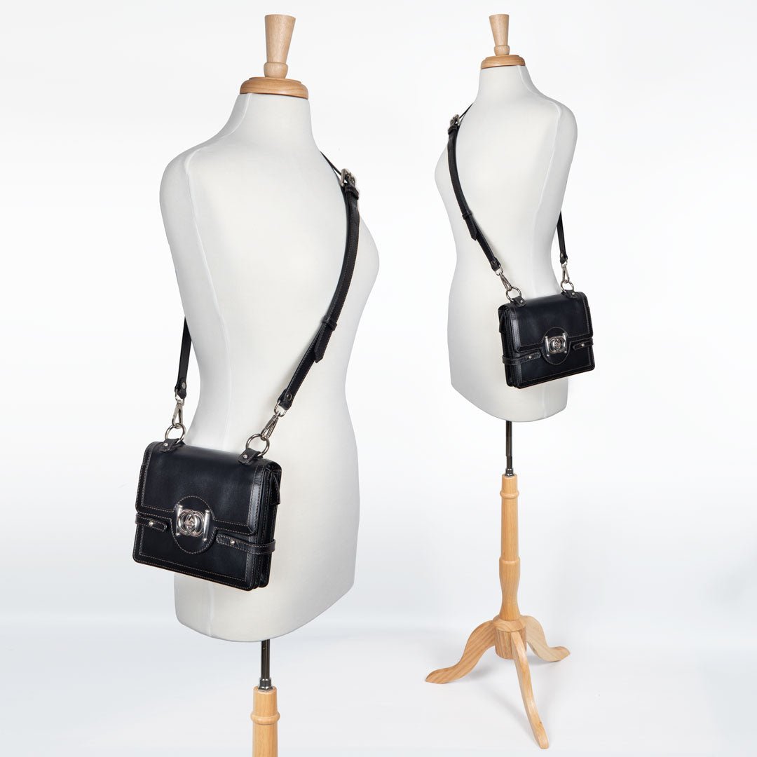 Bella -  Horse Bit Talisman Crossbody Luxury Leather Handbag in Black Urban-Equestrian