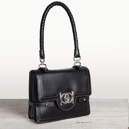 Bella -  Horse Bit Talisman Crossbody Luxury Leather Handbag in Black Urban-Equestrian