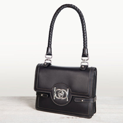 Bella -  Horse Bit Talisman Crossbody Luxury Leather Handbag in Black Urban-Equestrian