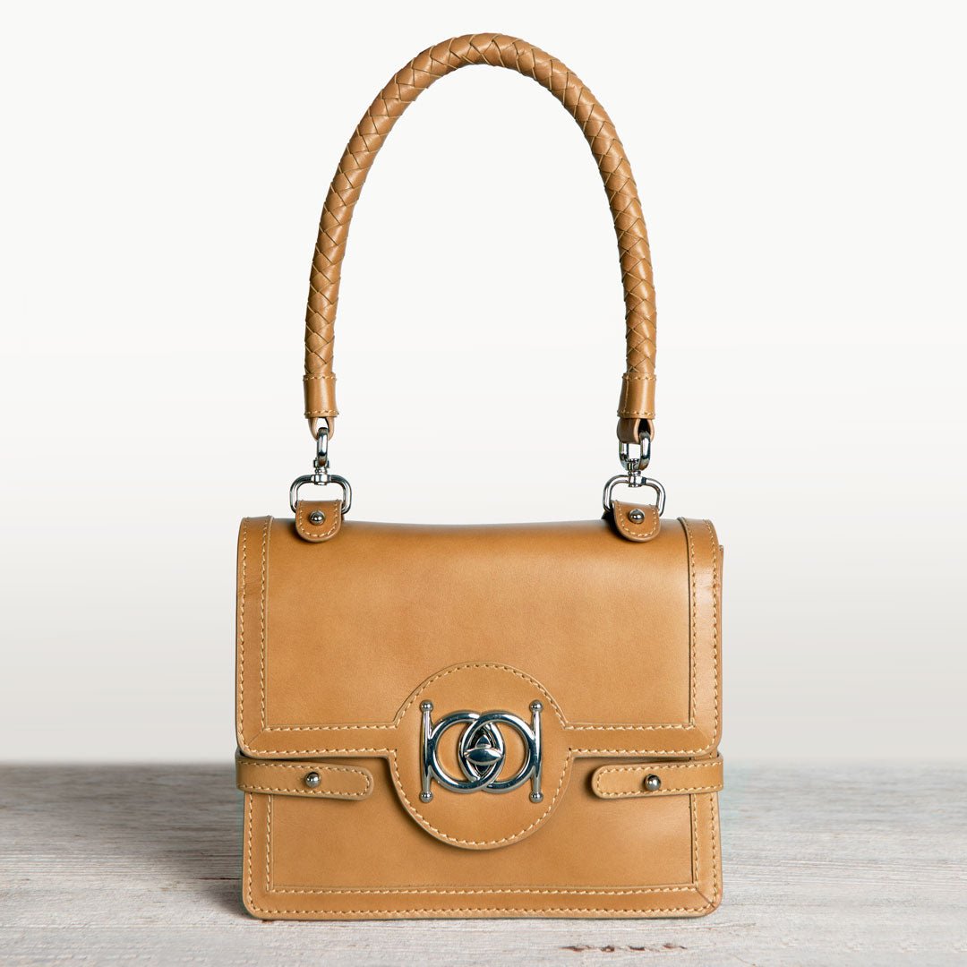 Bella -  Horse Bit Talisman Crossbody Luxury Leather Handbag in Caramel Urban-Equestrian