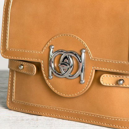 Bella -  Horse Bit Talisman Crossbody Luxury Leather Handbag in Caramel Urban-Equestrian