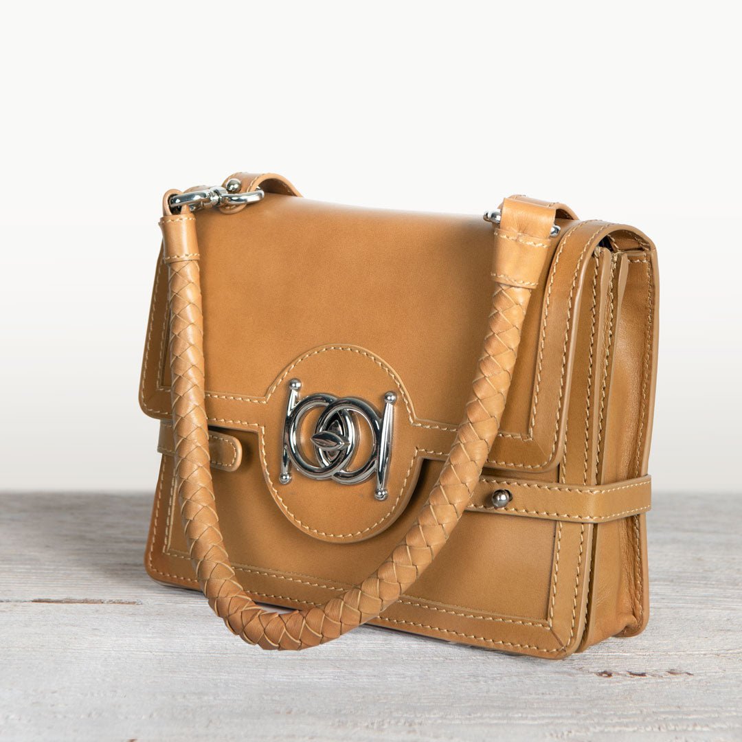Bella -  Horse Bit Talisman Crossbody Luxury Leather Handbag in Caramel Urban-Equestrian