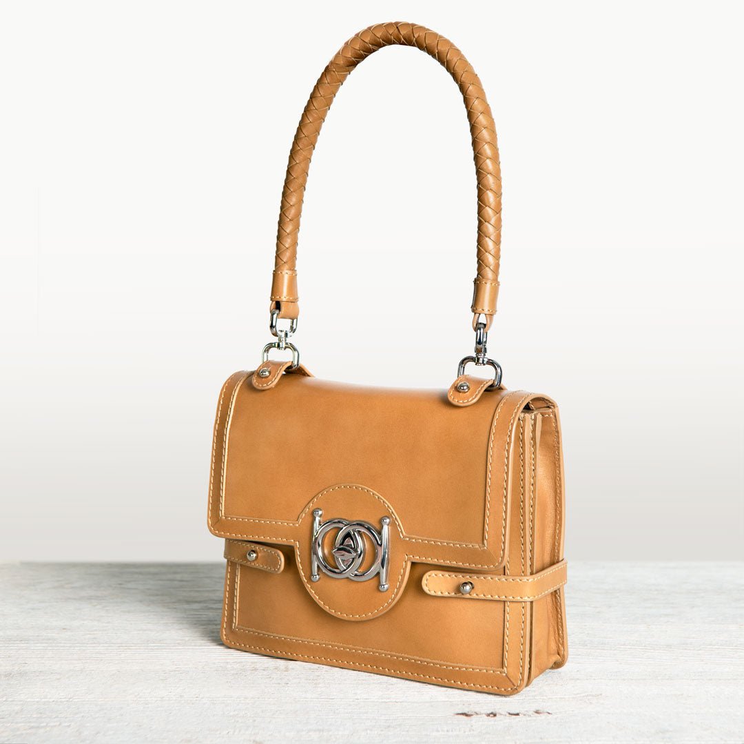 Bella -  Horse Bit Talisman Crossbody Luxury Leather Handbag in Caramel Urban-Equestrian