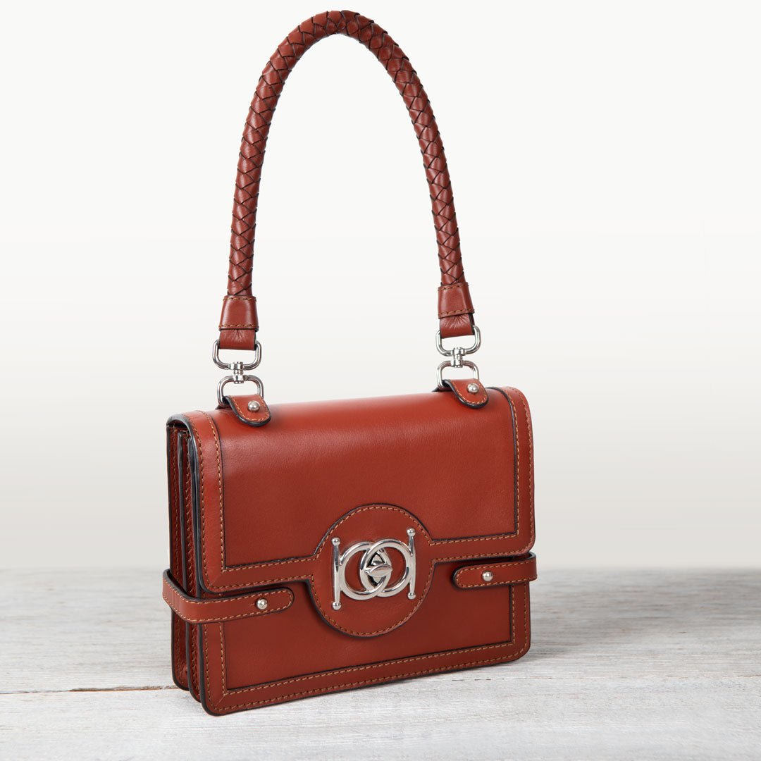 Bella -  Horse Bit Talisman Crossbody Luxury Leather Handbag in Cognac Urban-Equestrian