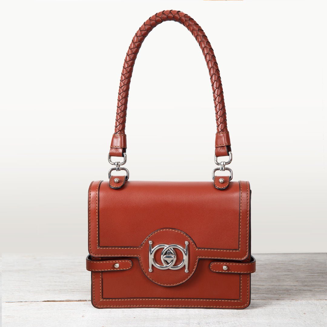 Bella -  Horse Bit Talisman Crossbody Luxury Leather Handbag in Cognac Urban-Equestrian