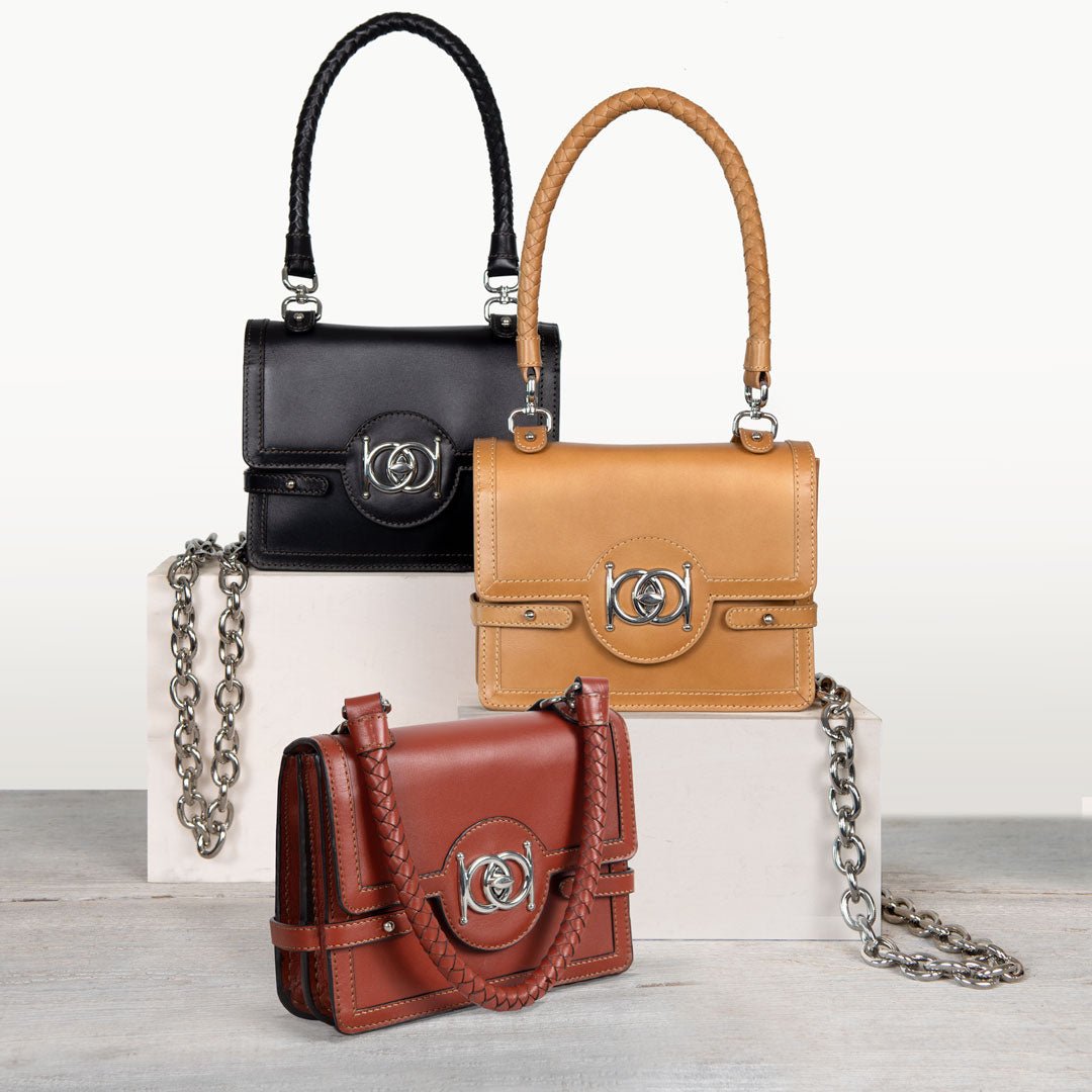Bella -  Horse Bit Talisman Crossbody Luxury Leather Handbag in Cognac Urban-Equestrian