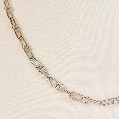 Bellamy - Horseshoe Link Equestrian Necklace in Silver Urban-Equestrian