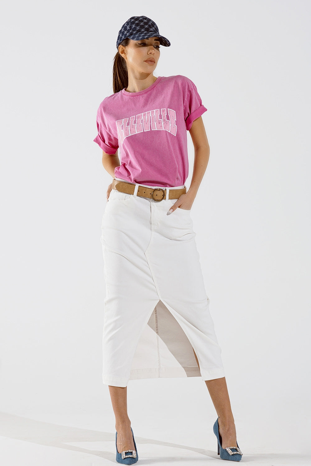 Belleville T-Shirt  With Washed Effect In Pink Q2store