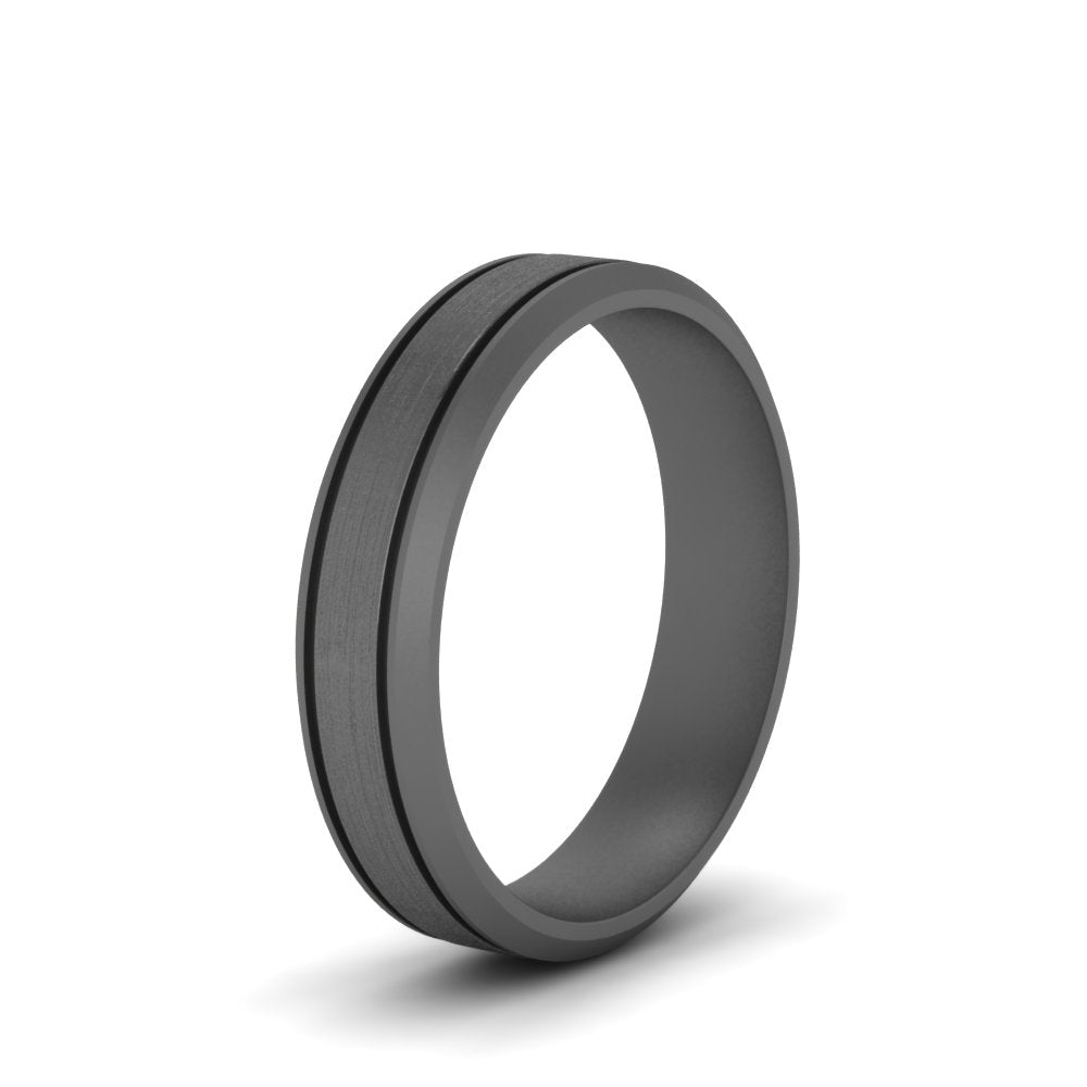 Beveled Inlay Mens Wedding Band Fascinating Diamonds