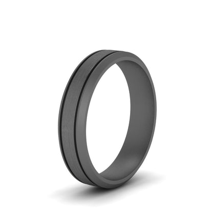 Beveled Inlay Mens Wedding Band Fascinating Diamonds