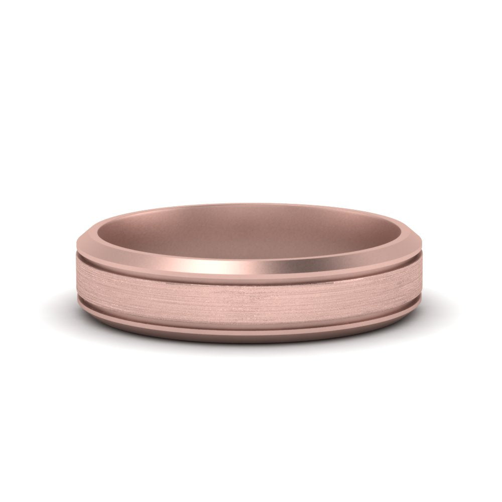 Beveled Inlay Mens Wedding Band Fascinating Diamonds