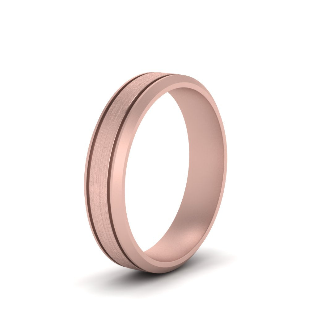 Beveled Inlay Mens Wedding Band Fascinating Diamonds
