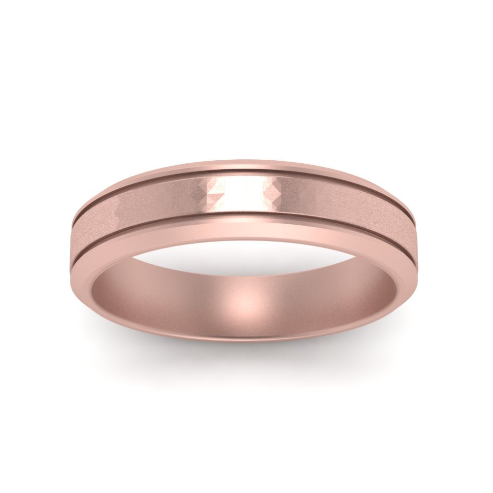 Beveled Inlay Mens Wedding Band Fascinating Diamonds