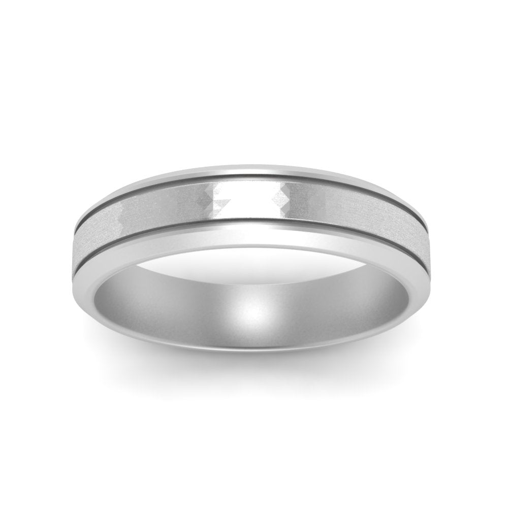 Beveled Inlay Mens Wedding Band Fascinating Diamonds