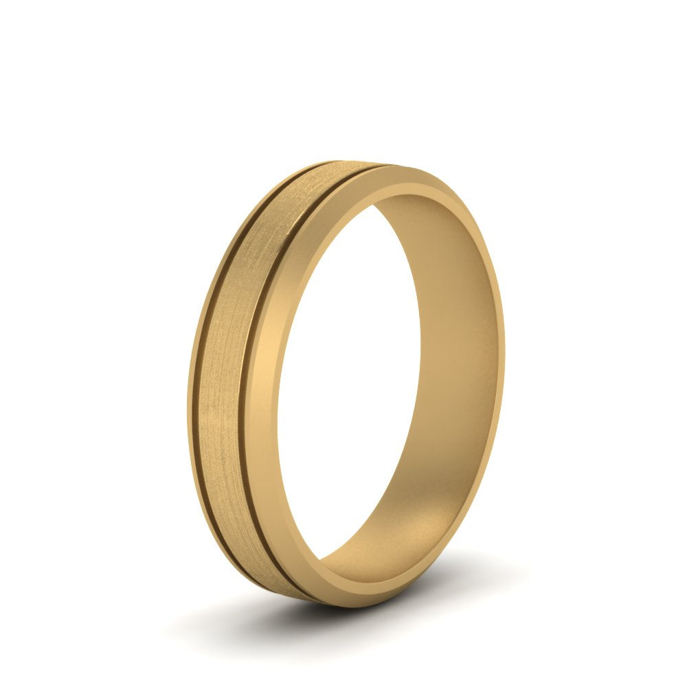 Beveled Inlay Mens Wedding Band Fascinating Diamonds