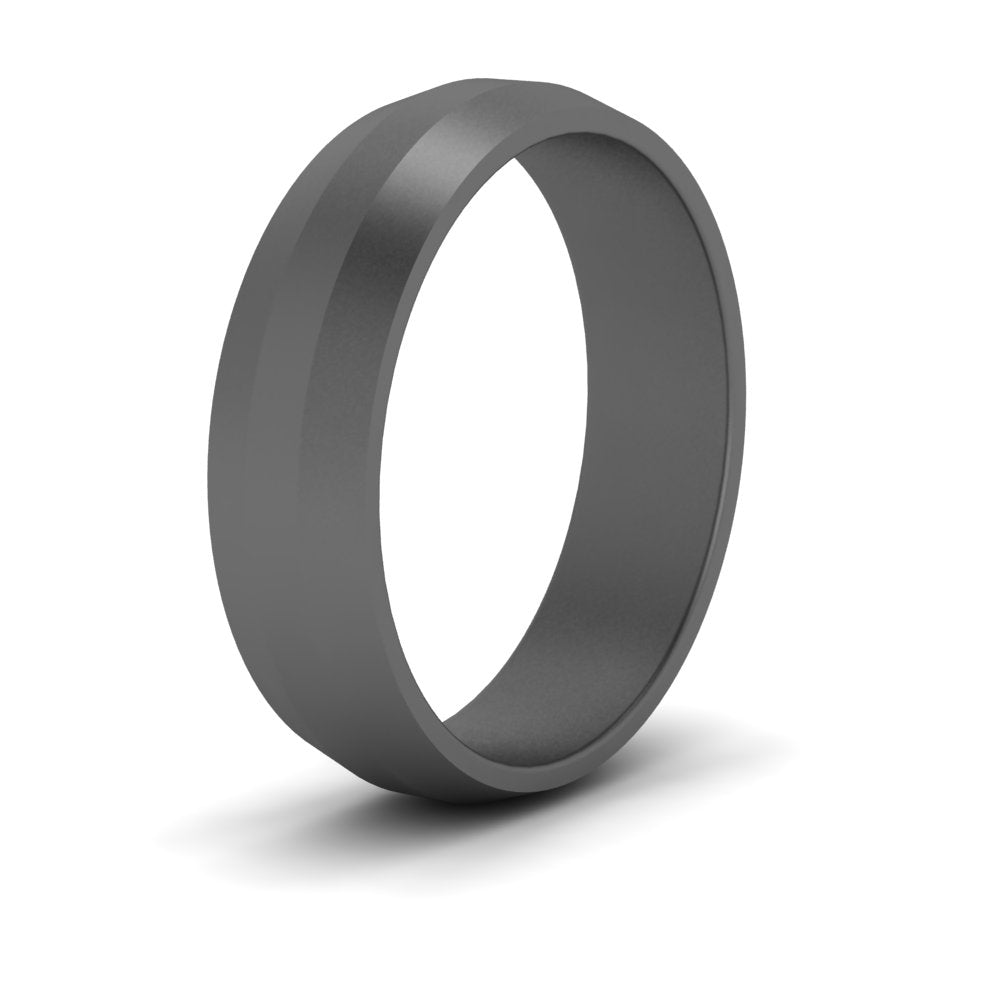 Wedding Band Beveled Edge Matte Fascinating Diamonds