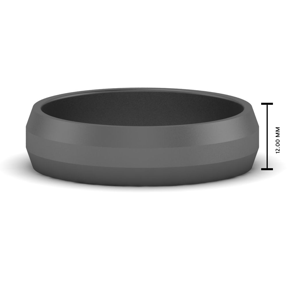 Wedding Band Beveled Edge Matte Fascinating Diamonds
