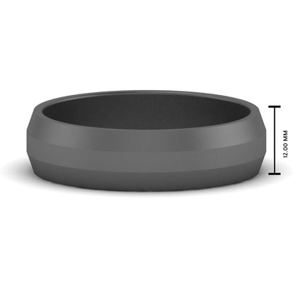 Wedding Band Beveled Edge Matte Fascinating Diamonds