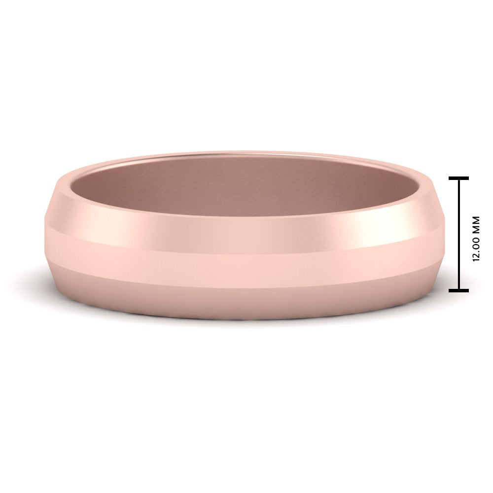 Wedding Band Beveled Edge Matte Fascinating Diamonds