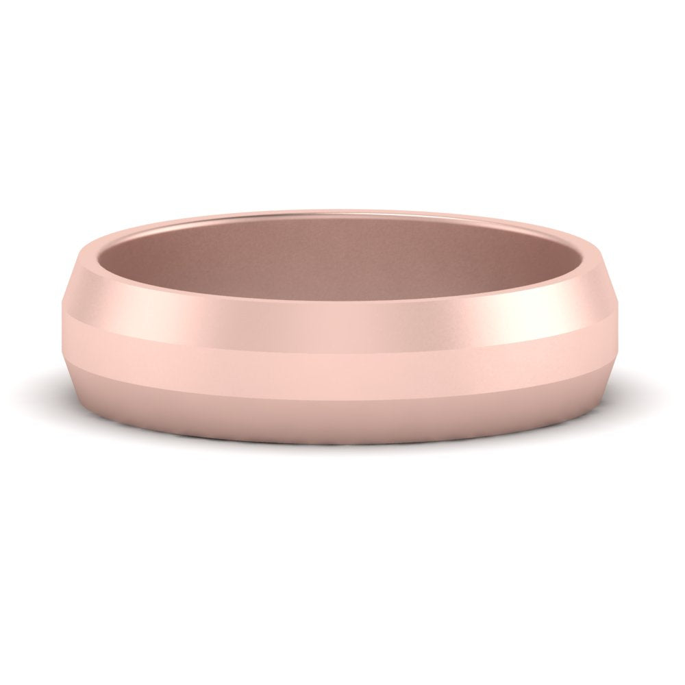 Wedding Band Beveled Edge Matte Fascinating Diamonds