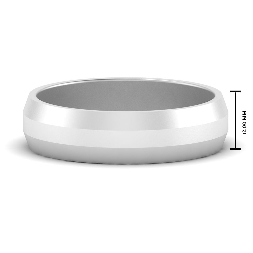 Wedding Band Beveled Edge Matte Fascinating Diamonds