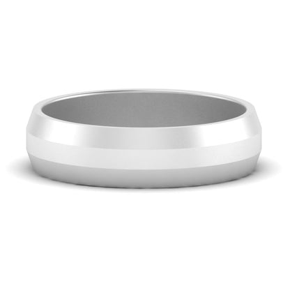 Wedding Band Beveled Edge Matte Fascinating Diamonds