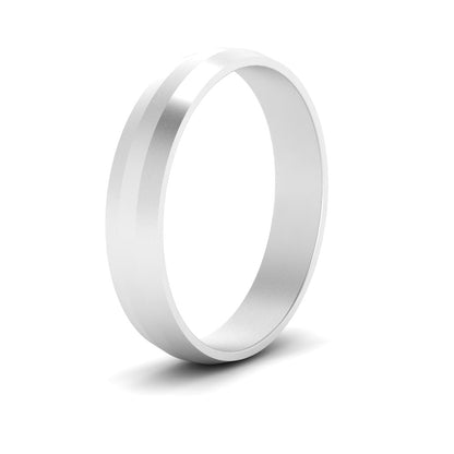 Wedding Band Beveled Edge Matte Fascinating Diamonds