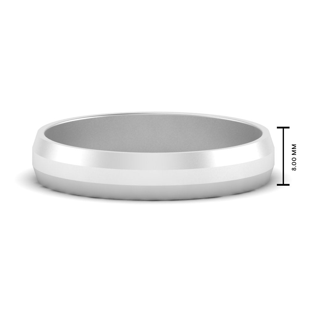 Wedding Band Beveled Edge Matte Fascinating Diamonds