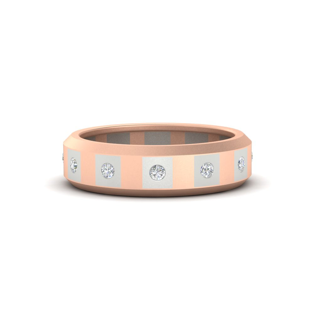 Bezel Round Mens Wedding Ring Fascinating Diamonds