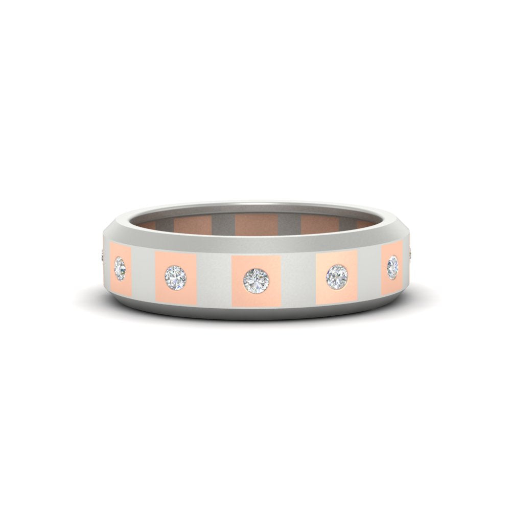 Bezel Round Mens Wedding Ring Fascinating Diamonds