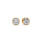 Bezel Set Cushion Diamond Stud Earrings Fascinating Diamonds