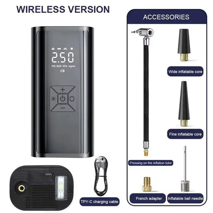 Powerful Wireless Car Air Compressor - Ultimate Electric Tire Inflator for Motorcycles, Bicycles, and More!