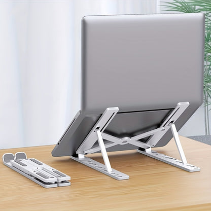 Laptop Stand Single Fork Folding Lift Cooling Base Desktop Tablet Portable Bracket Compatible With All Notebook ABS Material Ten Levels Adjustable NovaCart