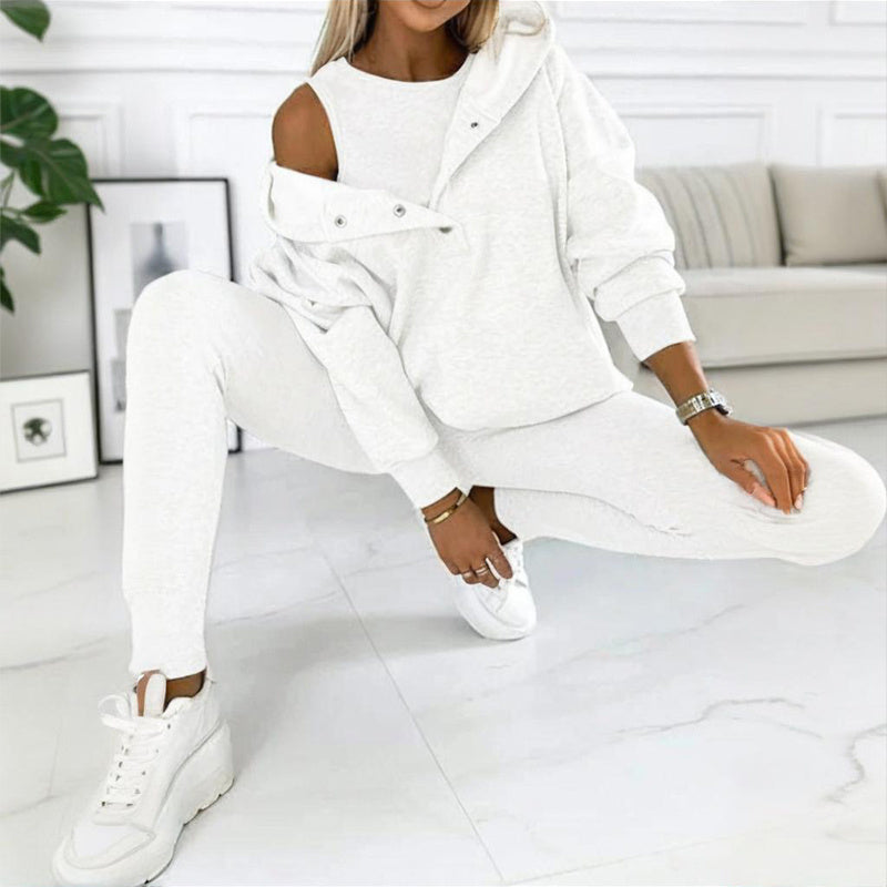 Women’s solid color three piece set FitiqueFit