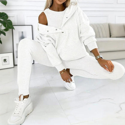 Women’s solid color three piece set FitiqueFit