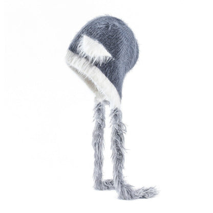 Cat Ears Mink Wool Ear-Protection Knitted Hat — Cozy Animal Ear Beanie FitiqueFit