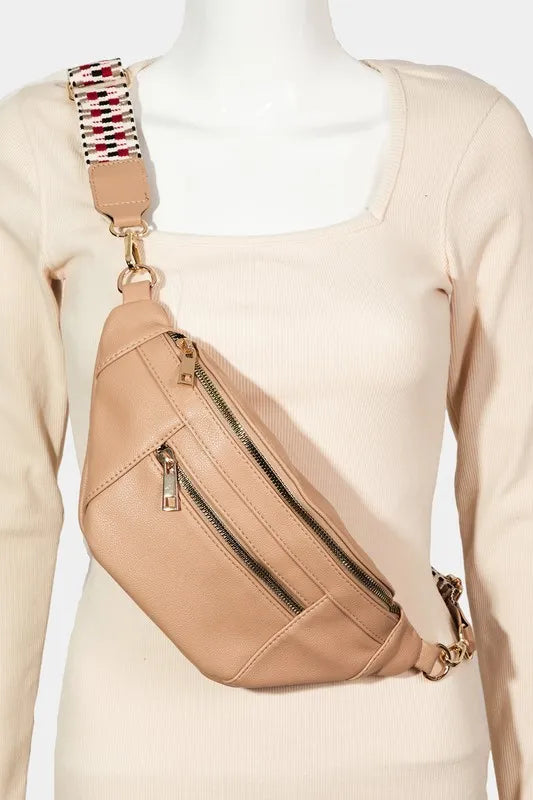 Fame PU Leather Crossbody Bag with Removable Strap West2East Surf