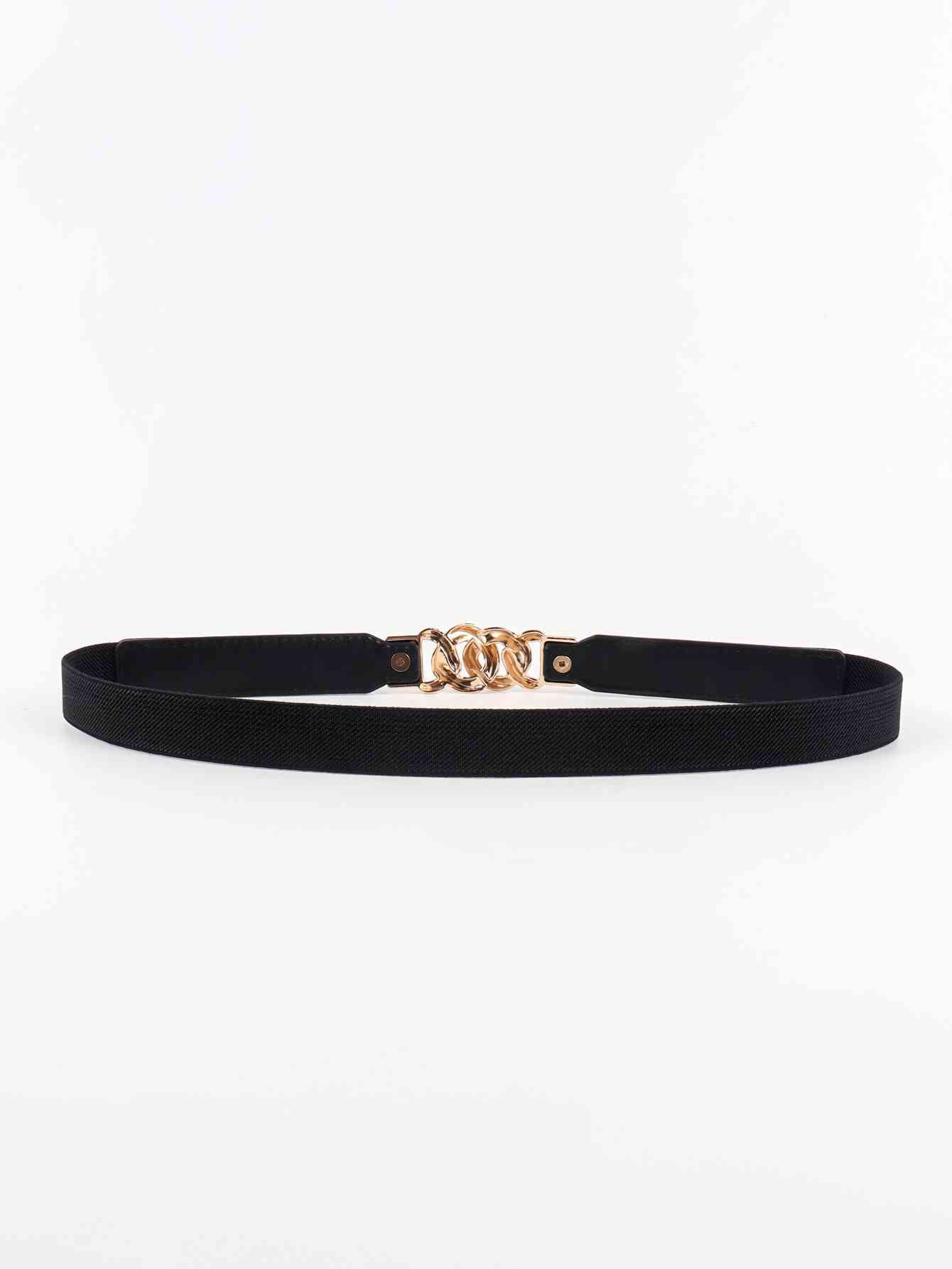 ElegantStyle Zinc Alloy Buckle Elastic PU Belt – Versatile and Stylish Accessory See size chart under “more details” The Fashion Celestial