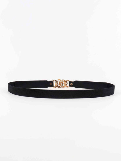 ElegantStyle Zinc Alloy Buckle Elastic PU Belt – Versatile and Stylish Accessory See size chart under “more details” The Fashion Celestial