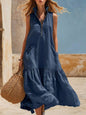 Women's Sleeveless Resort Dress – Loose Fit Zipper Detail FitiqueFit