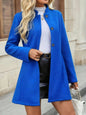Women’s Elegant Stand Collar Slim Jacket – Button Front A-Swing Long Sleeve Coat FitiqueFit