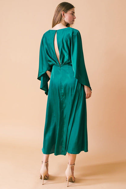 CAUGHT FEELINGS WOVEN MIDI DRESS Flying Tomato