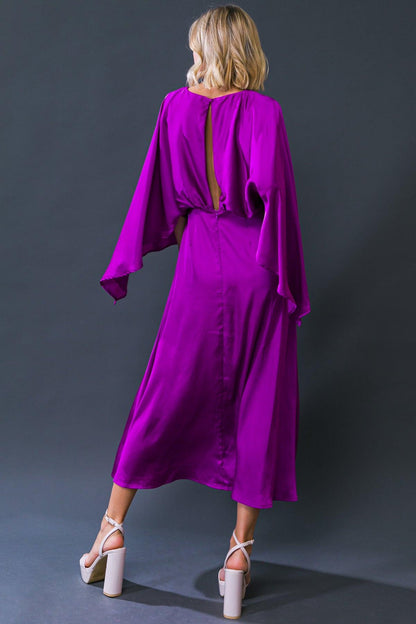 CAUGHT FEELINGS WOVEN MIDI DRESS Flying Tomato