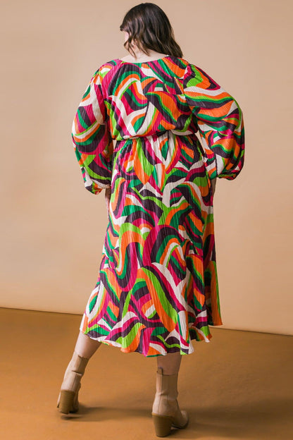 DESTINED TO IMPRESS PLISSE MIDI DRESS Flying Tomato