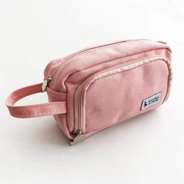 Big Storage Large Capacity Pencil Case Kids Pencil Bag For Students Vintage Grid Print Fabric Stationary Bag School Supply Stevvex